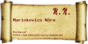 Marinkovics Nóra névjegykártya